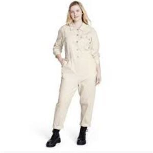 Sandy Liang x Target Women’s Button Front Long Sleeve Jumpsuit Birch Size 12